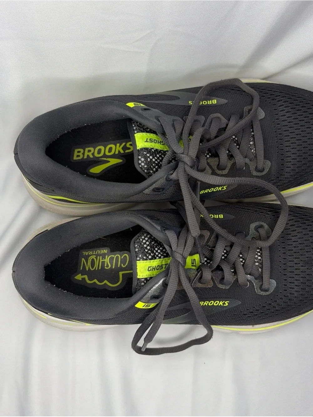 Brooks Black Running Sneakers with Neon Green Accents